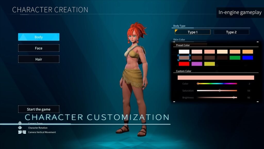 Character Creation Scene